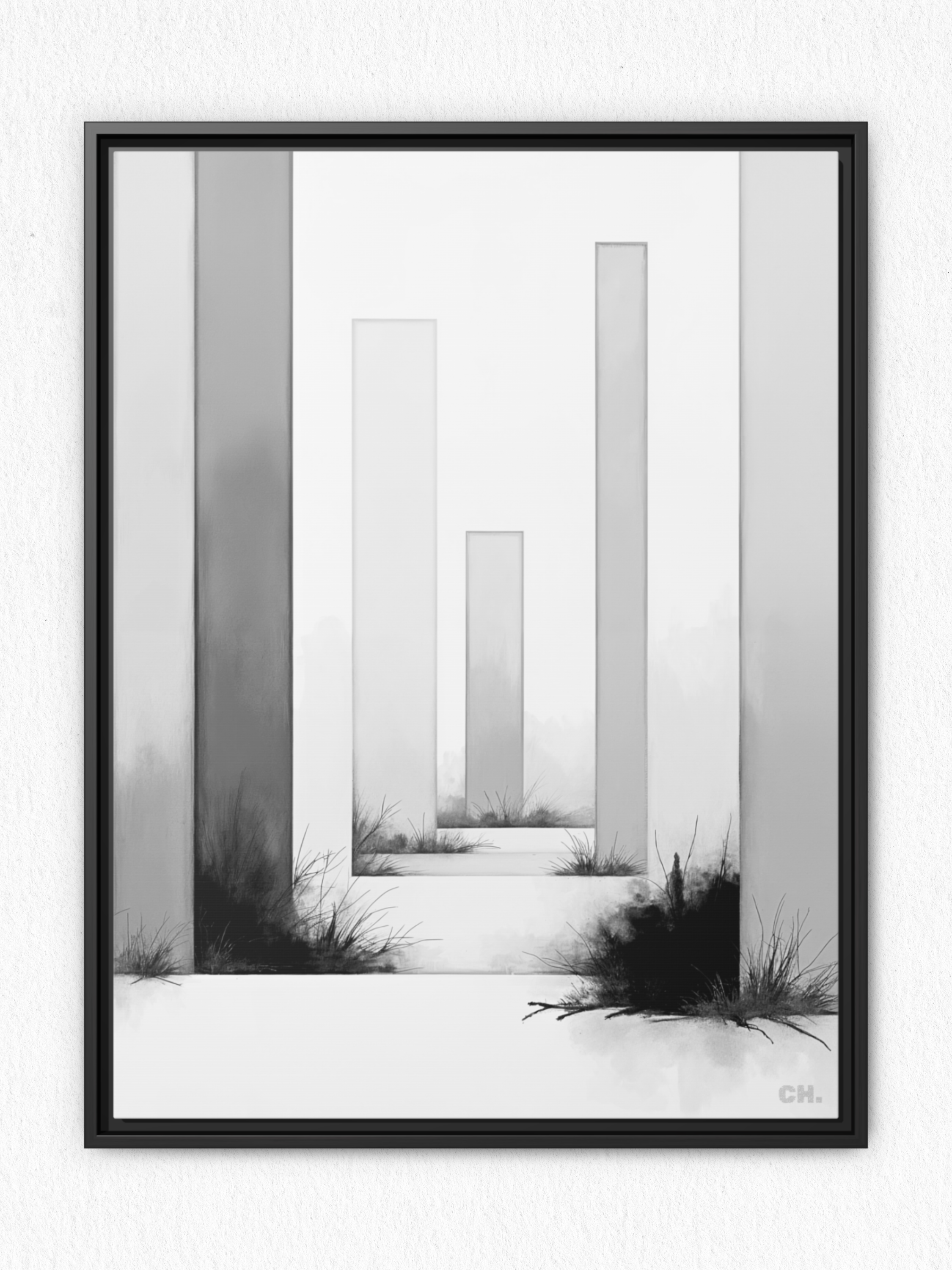 Ruins of Growth - Framed Canvas Prints - artisCHt