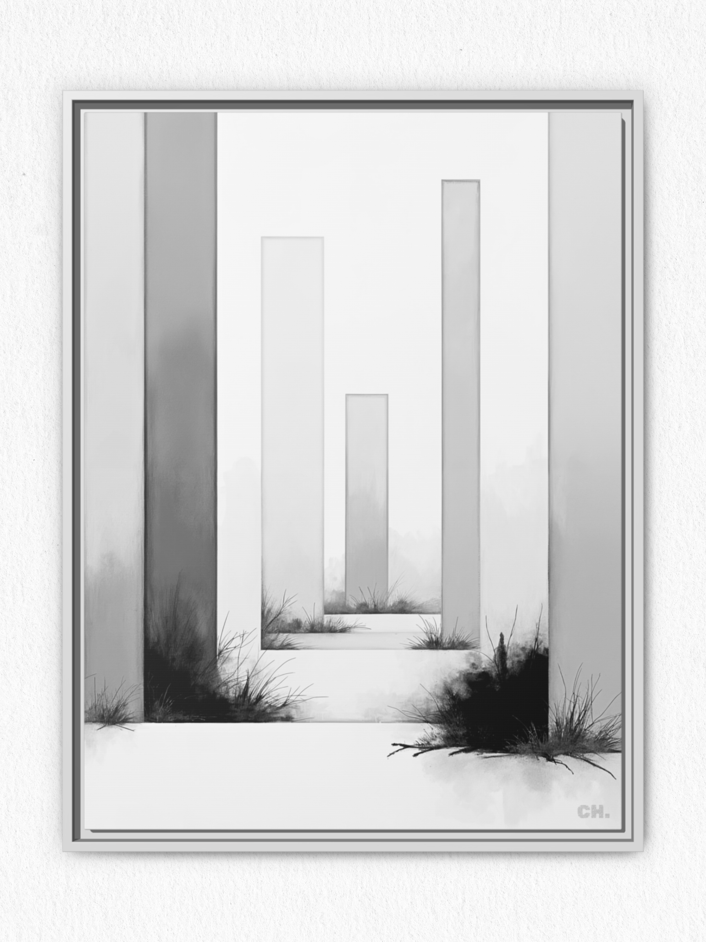 Ruins of Growth - Framed Canvas Prints - artisCHt