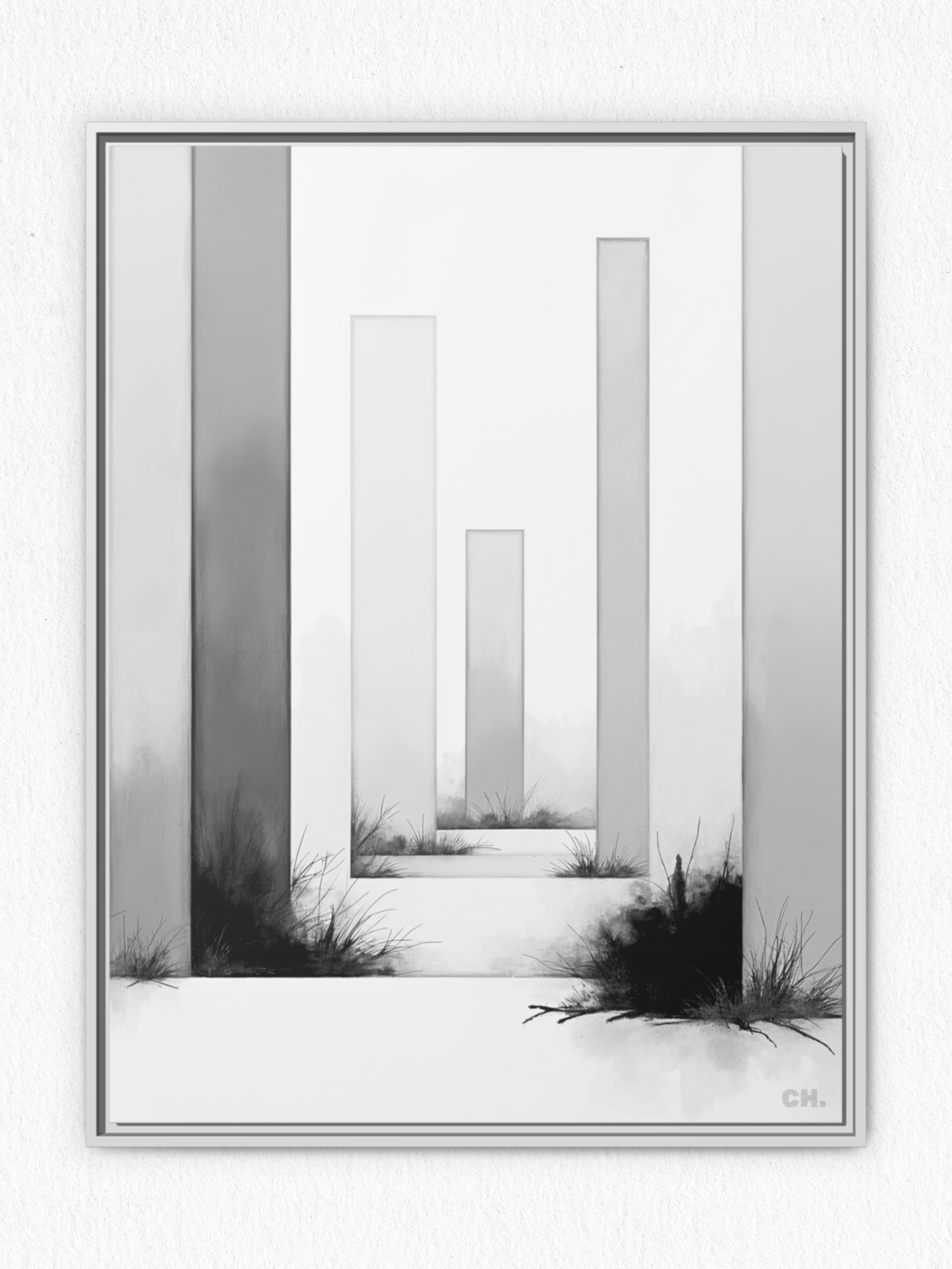 Ruins of Growth - Framed Canvas Prints - artisCHt