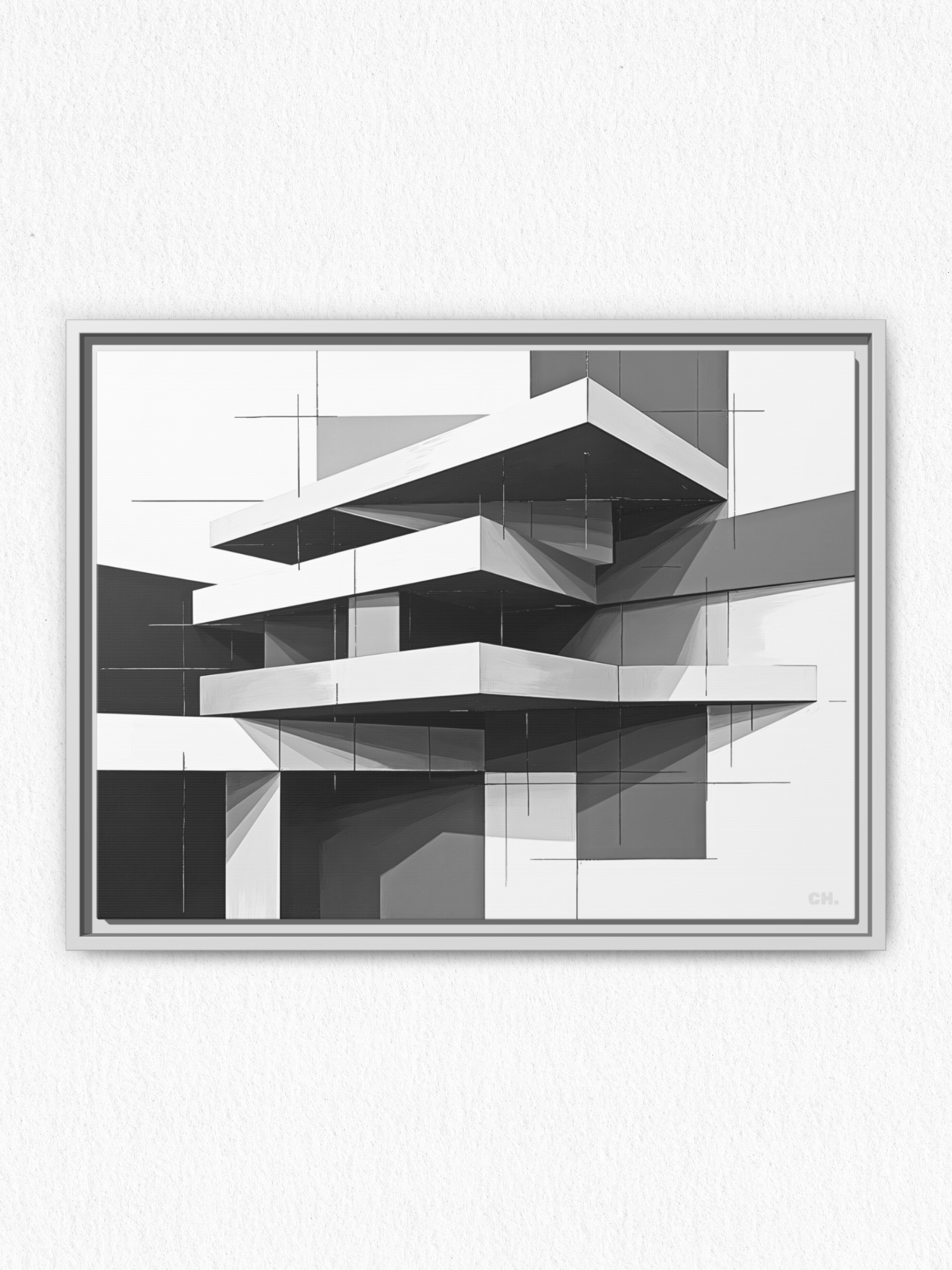Stacks of Silence - Framed Canvas Prints - artisCHt