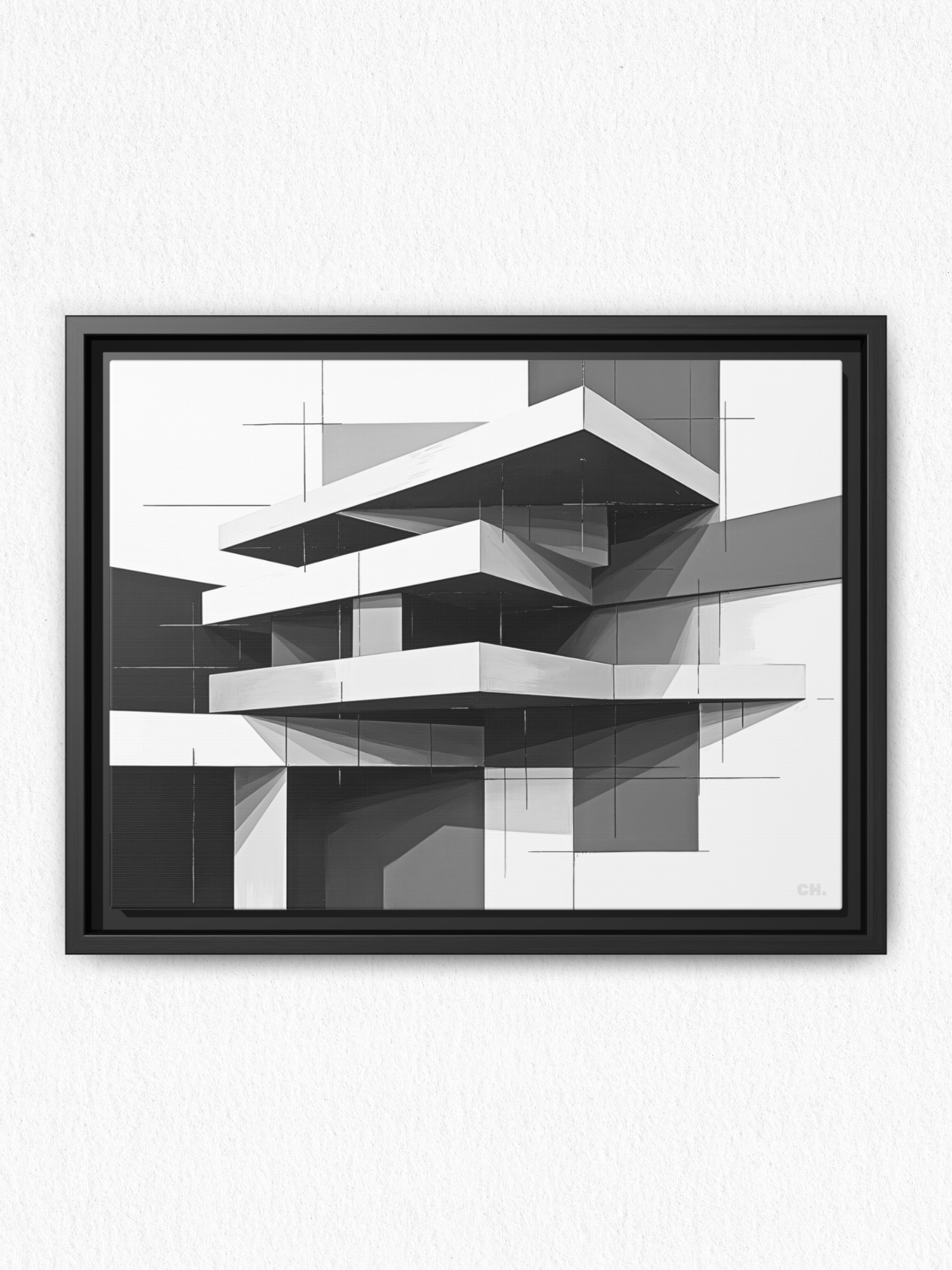 Stacks of Silence - Framed Canvas Prints - artisCHt