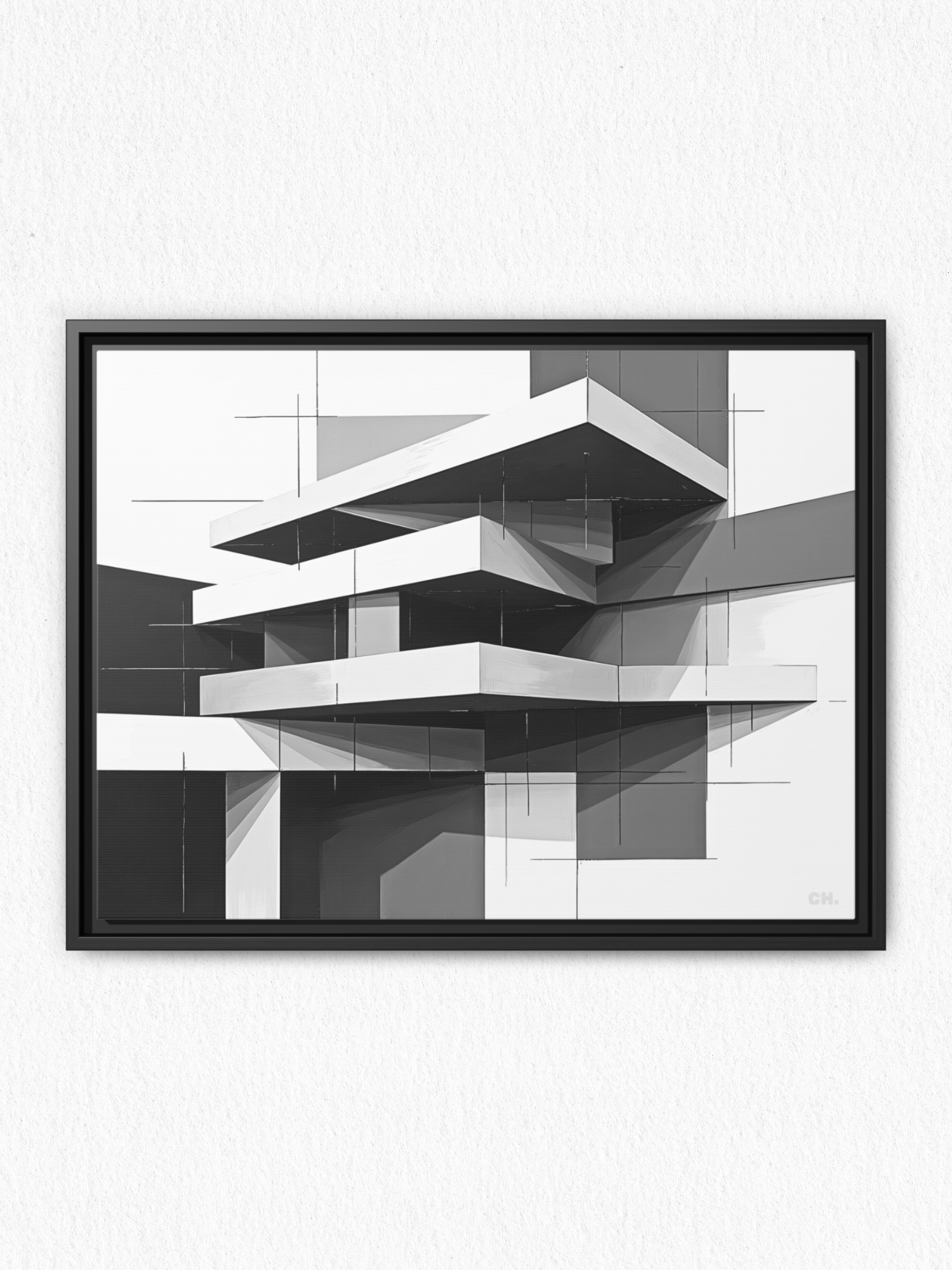 Stacks of Silence - Framed Canvas Prints - artisCHt