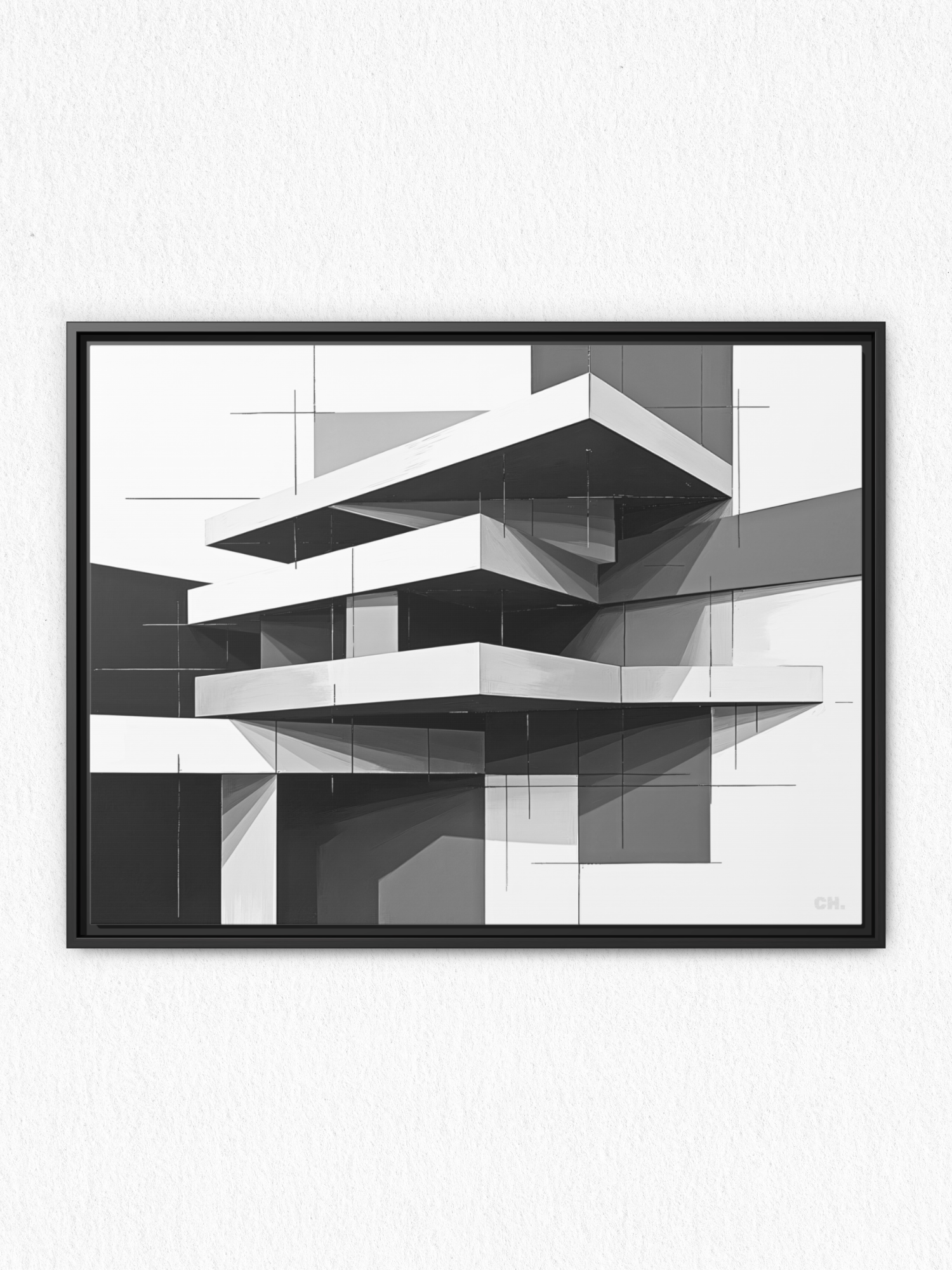 Stacks of Silence - Framed Canvas Prints - artisCHt