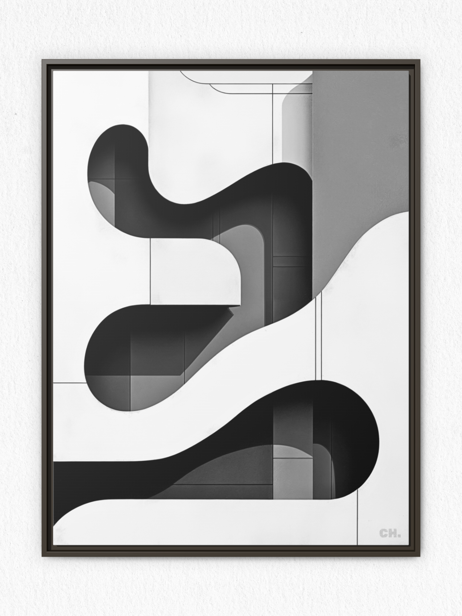 Flow of Absence - Framed Canvas Prints - artisCHt