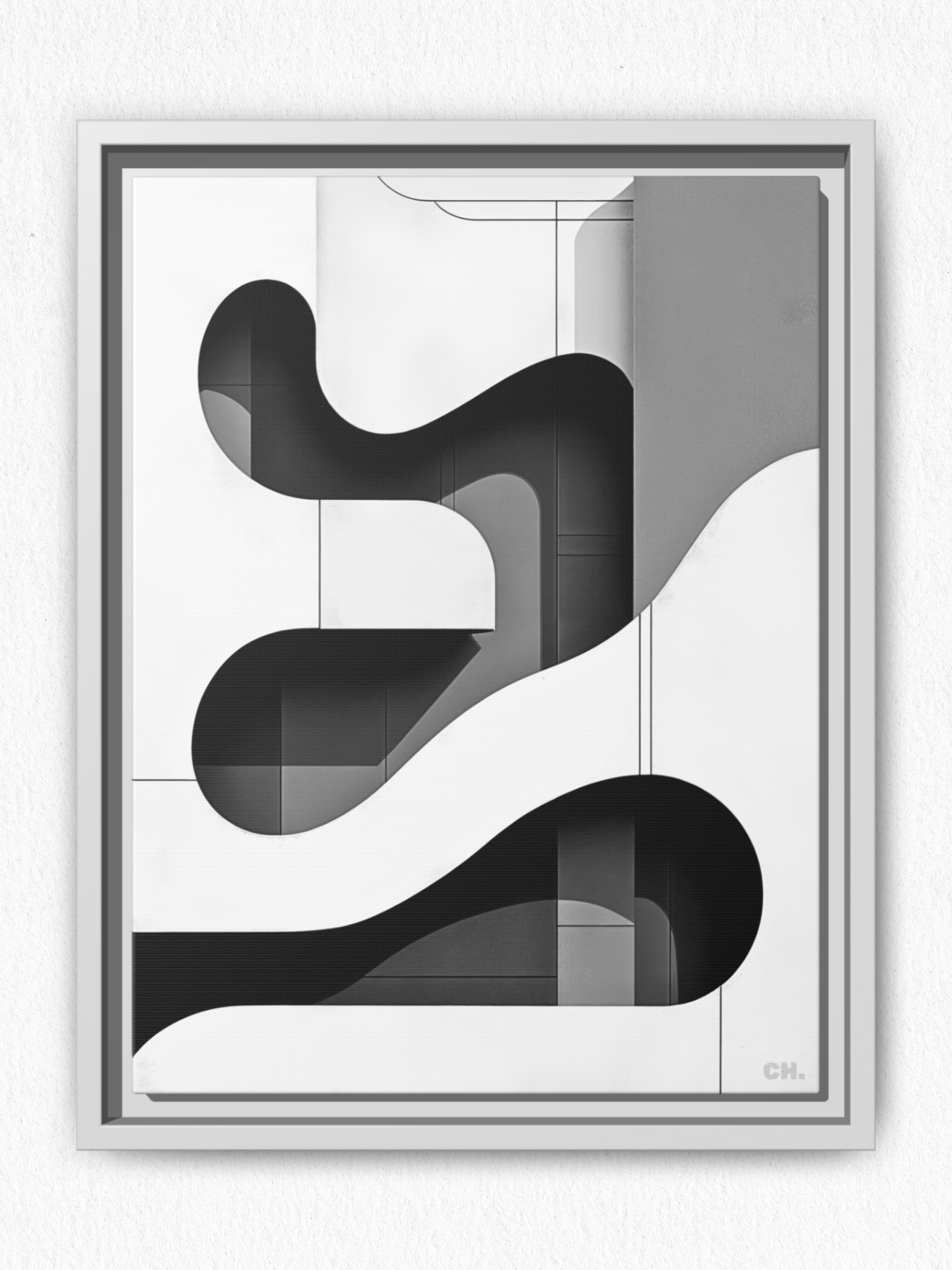 Flow of Absence - Framed Canvas Prints - artisCHt