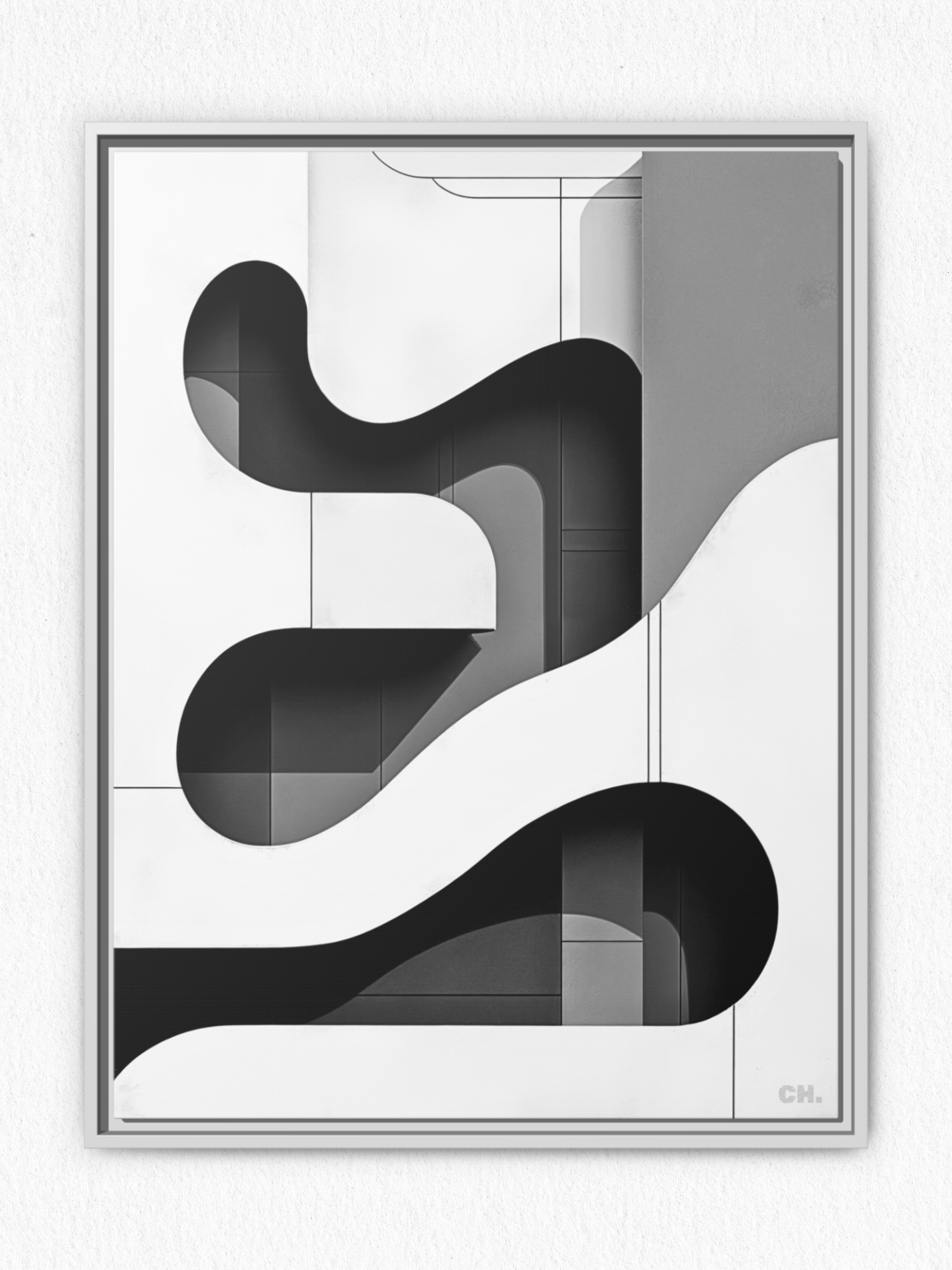 Flow of Absence - Framed Canvas Prints - artisCHt