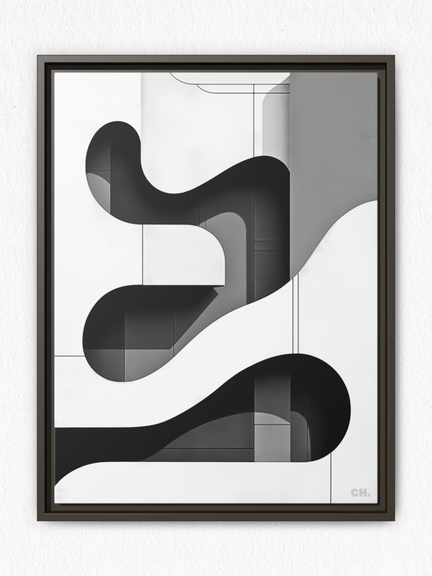 Flow of Absence - Framed Canvas Prints - artisCHt