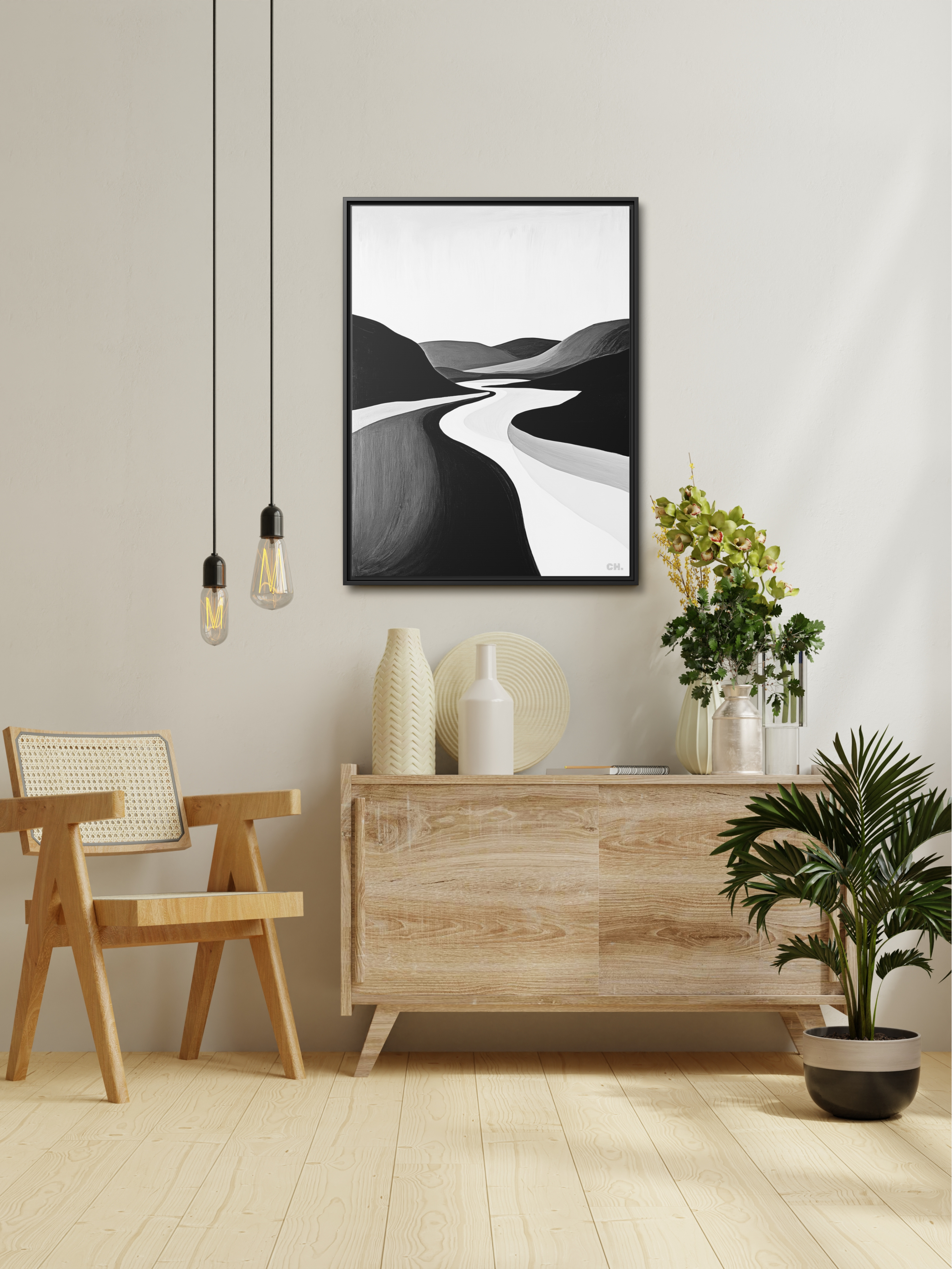 River’s Embrace - Framed Canvas Prints - artisCHt