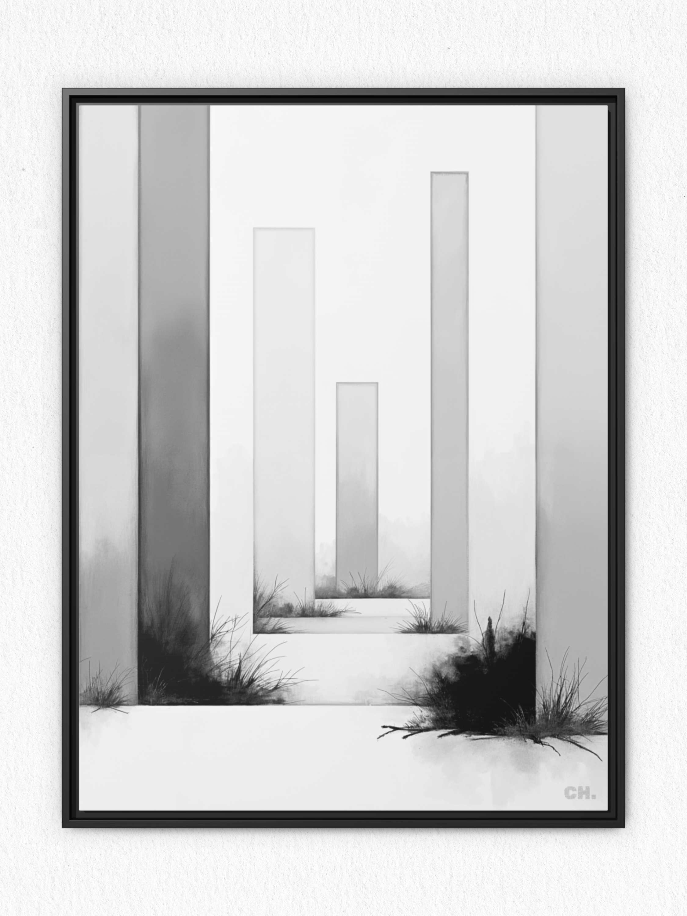 Ruins of Growth - Framed Canvas Prints - artisCHt