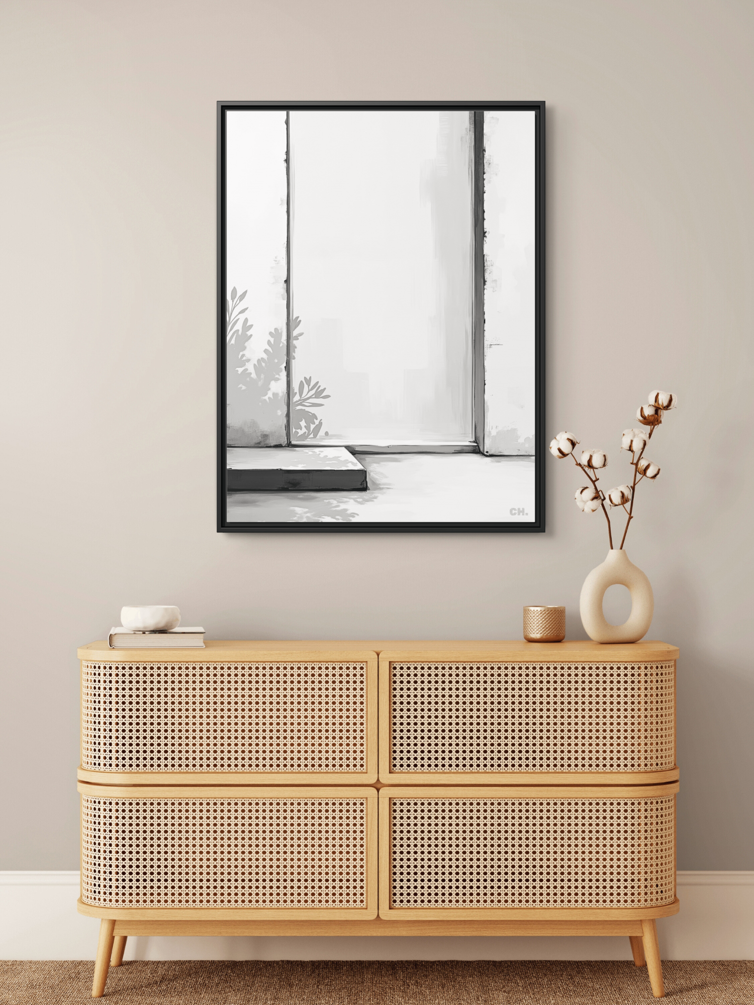 Shadow’s Echo - Framed Canvas Prints - artisCHt