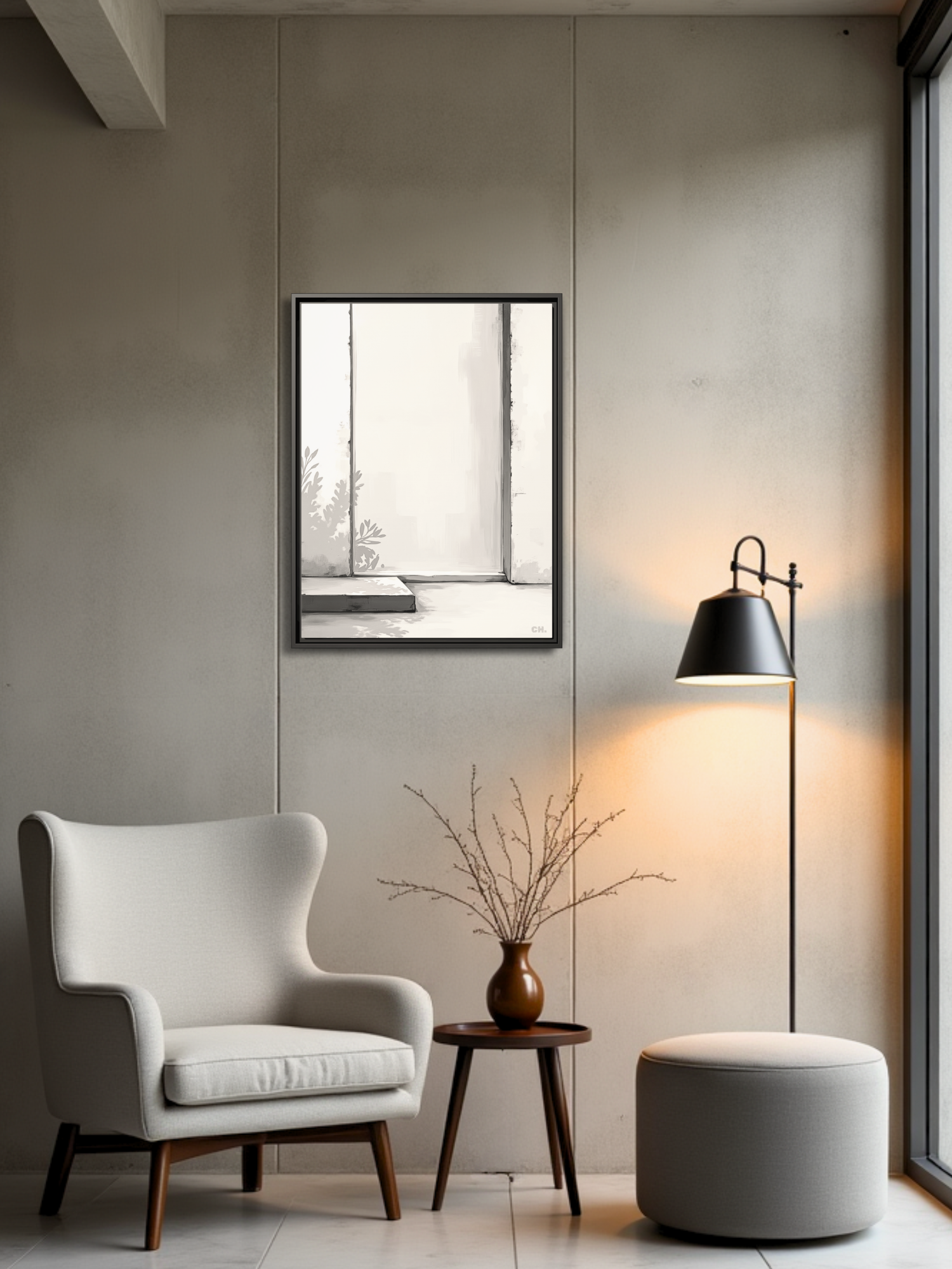 Shadow’s Echo - Framed Canvas Prints - artisCHt