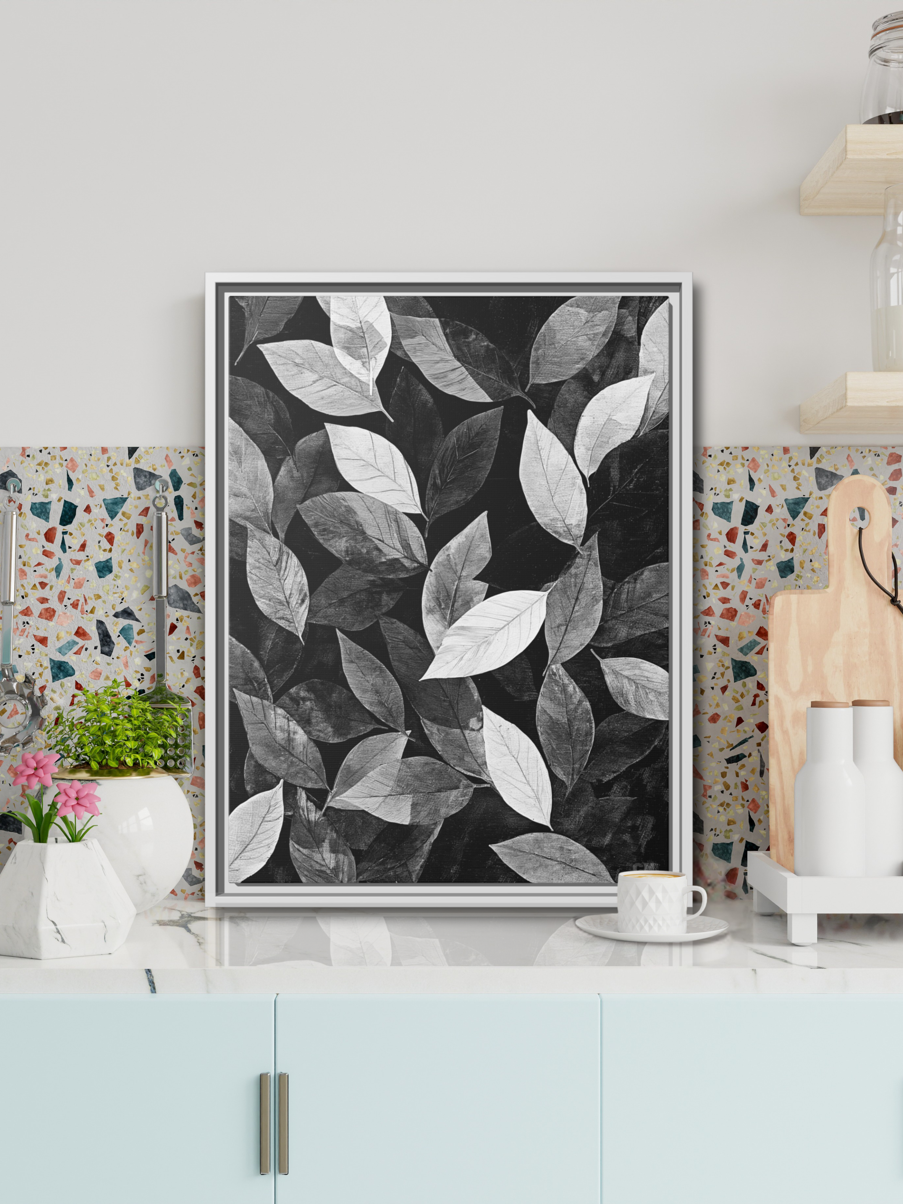 Shadows of Leaves - Framed Canvas Prints - artisCHt