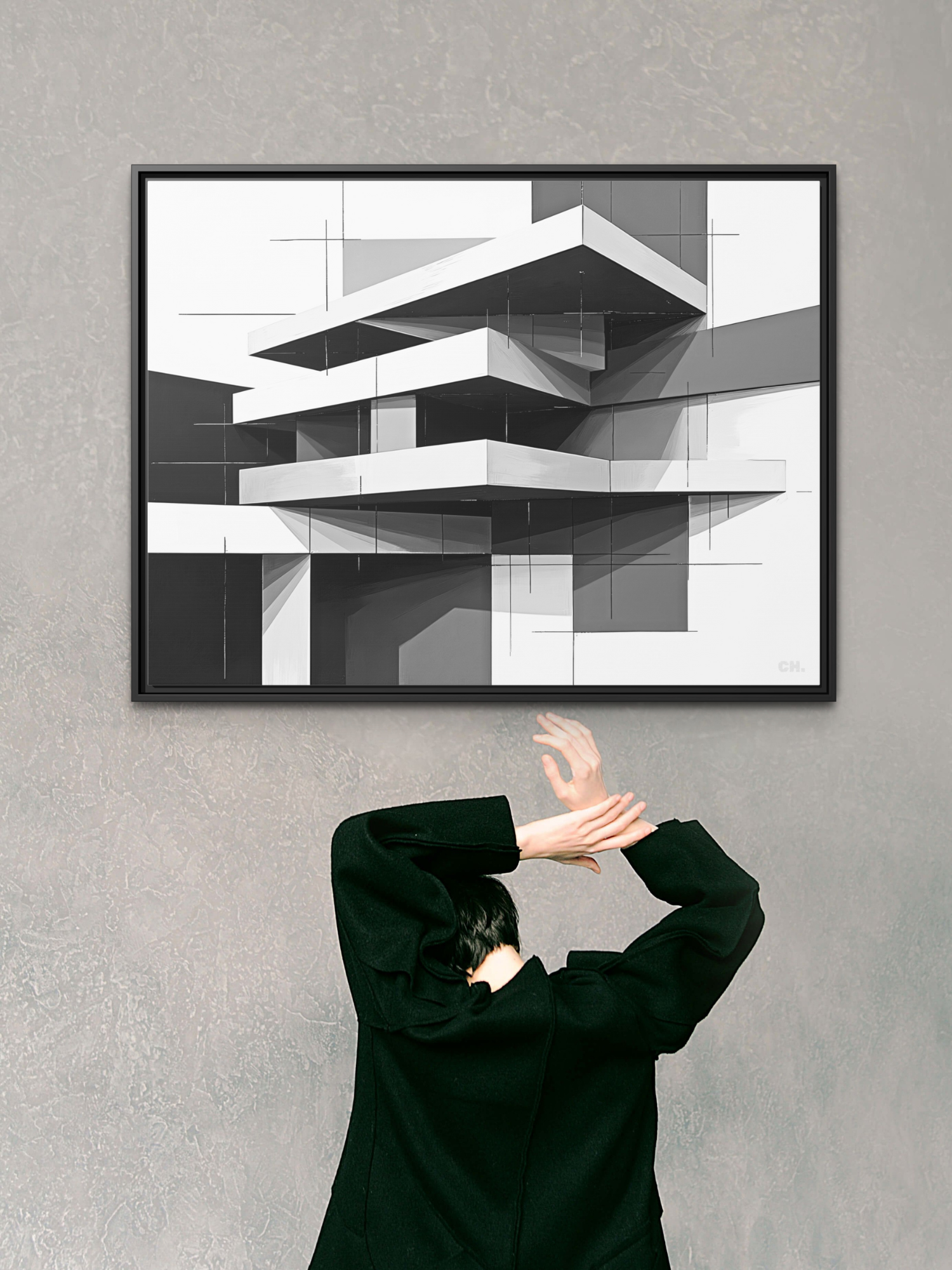 Stacks of Silence - Framed Canvas Prints - artisCHt