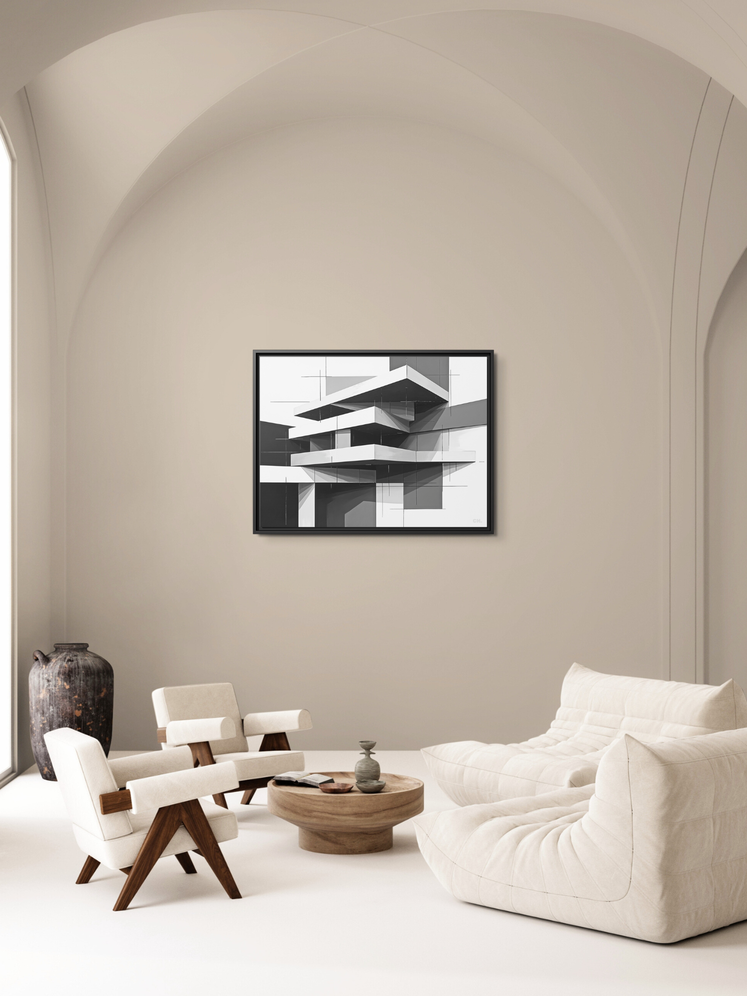 Stacks of Silence - Framed Canvas Prints - artisCHt