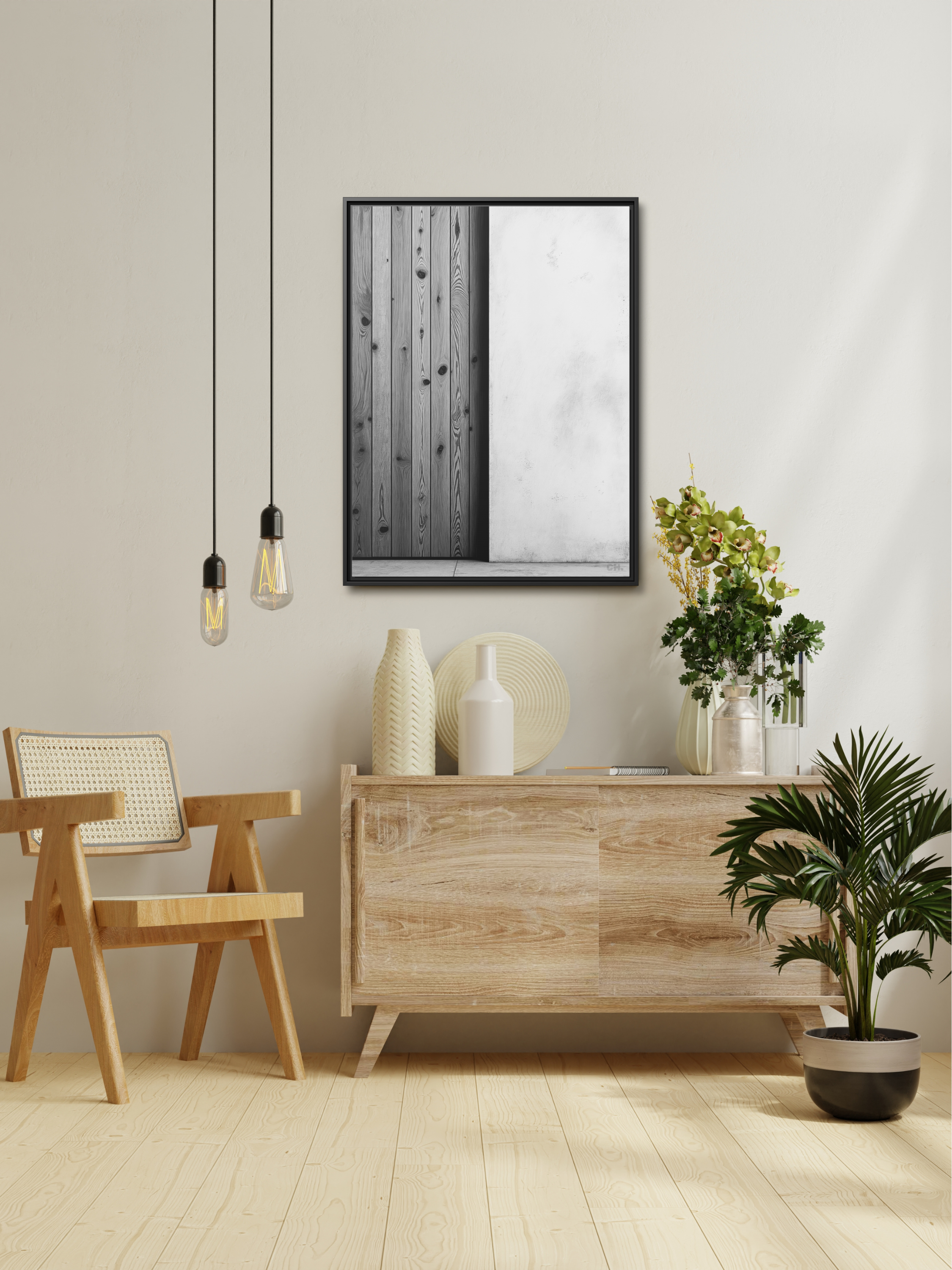 Wooden Divide - Framed Canvas Prints - artisCHt