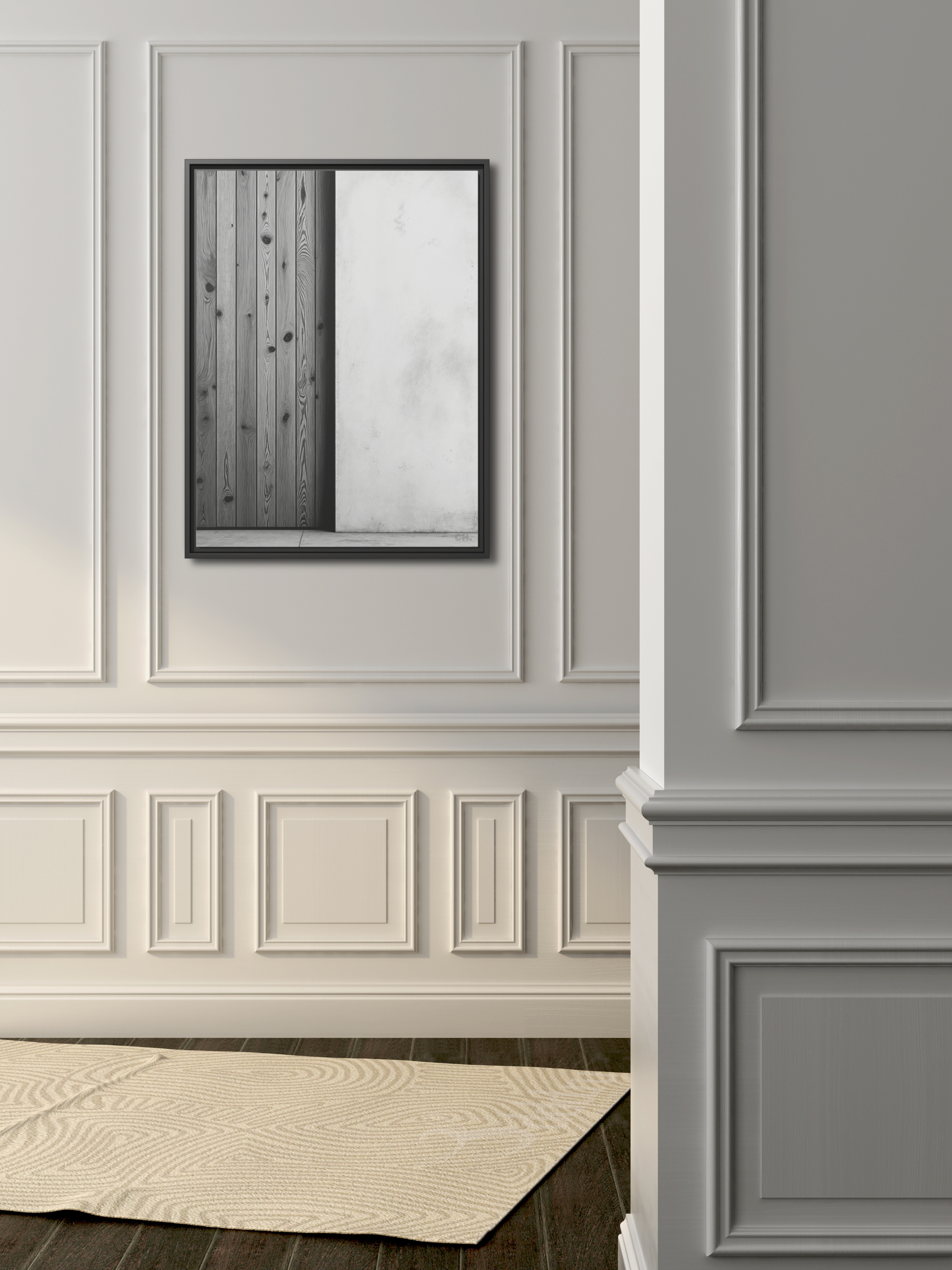 Wooden Divide - Framed Canvas Prints - artisCHt